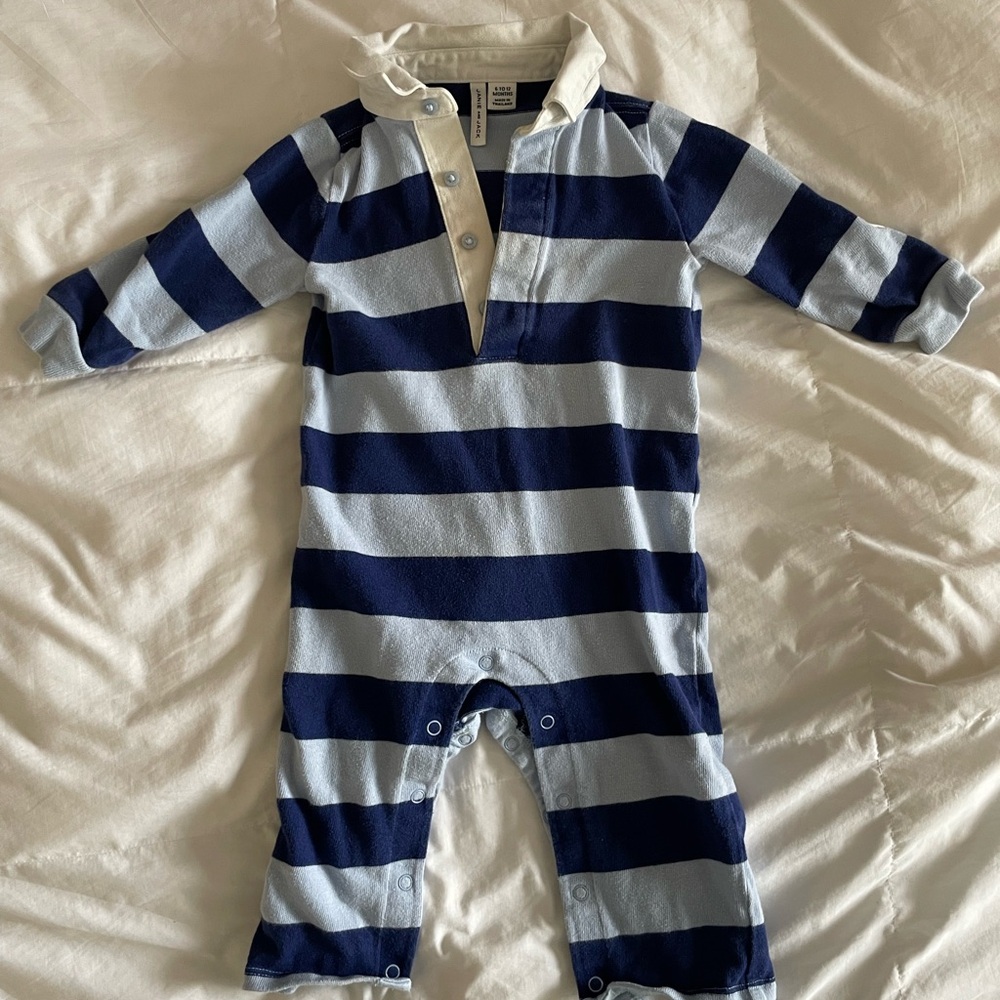 Janie and Jack Navy and White Striped Bodysuit